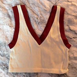 Zara Maroon and White colored tanktop. Size XS-S!!